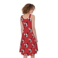 thumbnail image 2 of Red French Bulldog Pattern Print Sleeveless Knee Length Dress, Dog Pet Lover Fashion Summer Maxi Dress For Women, 2 of 4