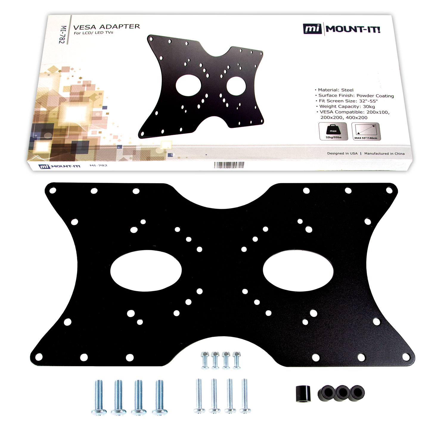 Mount-It! VESA Mount Adapter Plate | Conversion Kit Allows 75x75, 100x100, 200x200 to Fit Up to 400x200 mm Patterns - image 4 of 7