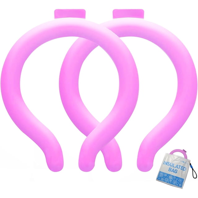 Neck Cooling Tube with Cold Insulated Bag,Cooling Wrap for Summer,Reusable 18℃/64℉ Ice Neck Ring Wearable Body Cooling Products for Heat Outdoor Sports