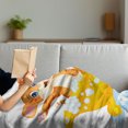 thumbnail image 3 of Animal Soft Flannel Fleece Throw Blanket, Cartoon Style Cat and Dog in Bathtub Together with Bubbles Water Splash, Cozy Plush for Indoor and Outdoor Use, 50" x 60", Yellow Brown Blue, by Ambesonne, 3 of 5
