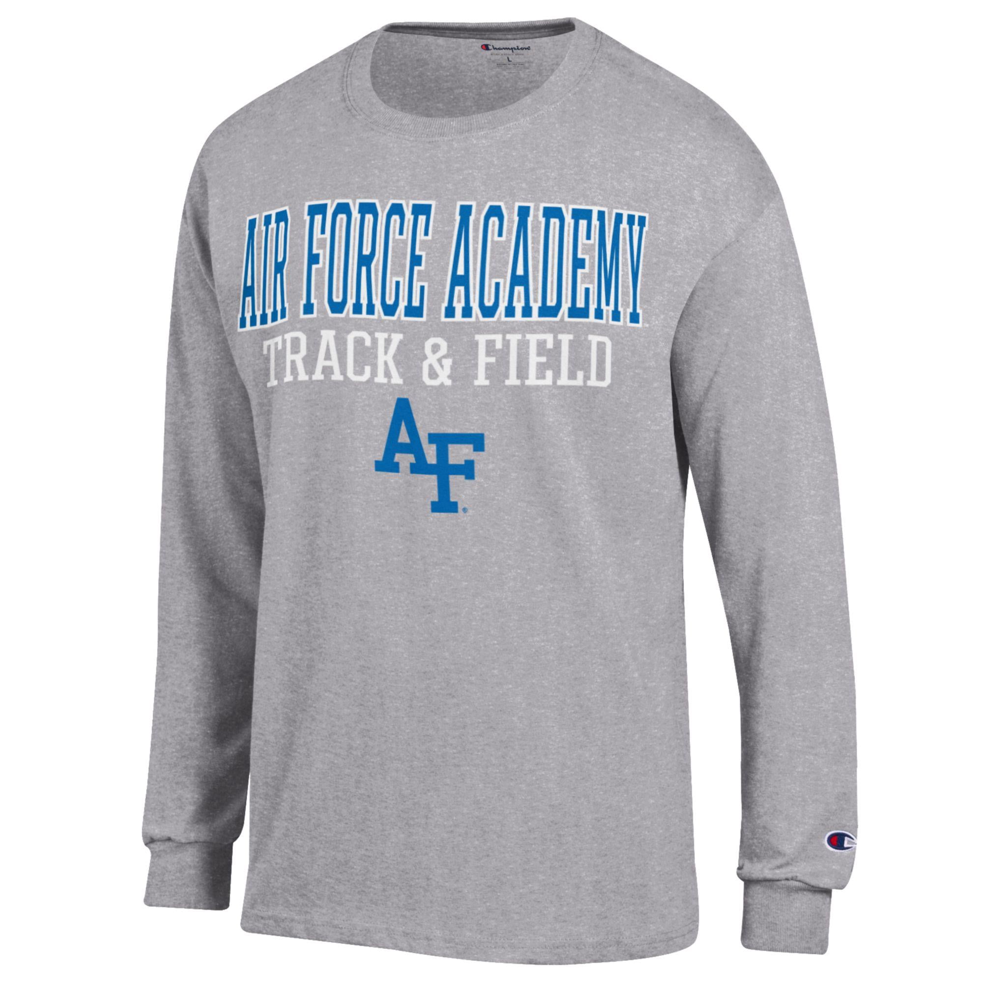 Men's Champion  Gray Air Force Falcons Track & Field Stack Long Sleeve T-Shirt
