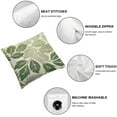 thumbnail image 4 of Acheng Sage Green Decorative Dahlia Boho Lumbar Pillow Covers, Geometric Floral Elegant Gray Green White Decor Rustic Farmhouse Throw Pillows Cushion Cases for Sofa Bed Decorations,2 Pcs White, 4 of 6