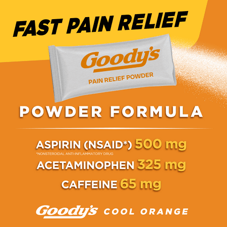 Goody's Extra Strength Headache Powder, Cool Orange Flavor, 24 Powder Sticks