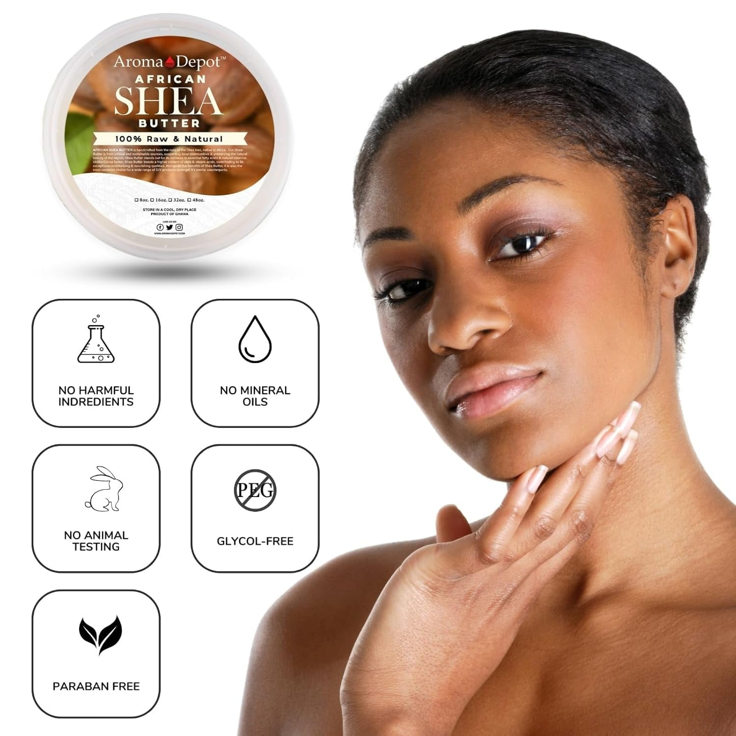 Ivory Shea Butter 3 lb Jar – Natural Unrefined Butter for Body Moisturizers, Hair Conditioners, and DIY Uses