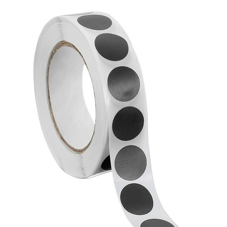 1000pcs Black Round Stickers Roll 0.5 Inch Self-Adhesive Coding Label