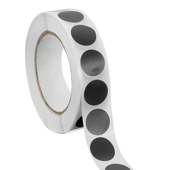 1000pcs Black Round Stickers Roll 0.5 Inch Self-Adhesive Coding Label