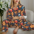 thumbnail image 6 of Fotbe Snowman house leaf Pattern Long Sleeve Pajama Set for Women,Sleepwear Set,2-piece Loungewear Set,Soft PJs Comfy Nightwear with Pockets -Large, 6 of 7