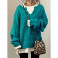 thumbnail image 3 of Women Loose Fit V-neck Sweater Winter Clothes, 3 of 5