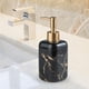 thumbnail image 4 of Dispensador de jabón con diseño de mármol, botella de loción de cerámica para accesorios de baño y hogar. negro, 4 of 8