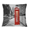 thumbnail image 2 of Designart Red London Telephone Booth - Cityscape Throw Pillow - 18x18, 2 of 5