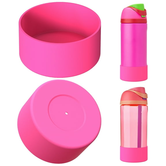 Linkidea 2 Pack Water Bottle Boot Compatible with Owala FreeSip 16oz, FreeSip Tritan 25oz, Silicone Anti-Slip Bottle Bottom Bumper Protector (Pink)
