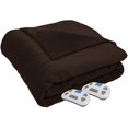 thumbnail image 1 of Serta Silky Plush Electric Heated Warming Blanket Queen Chocolate, 1 of 1