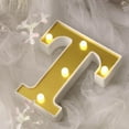 thumbnail image 2 of Efavormart 6" 3D Gold Marquee Letters 5 LED Light Up Letters Warm White LED Letter Lights - T, 2 of 10