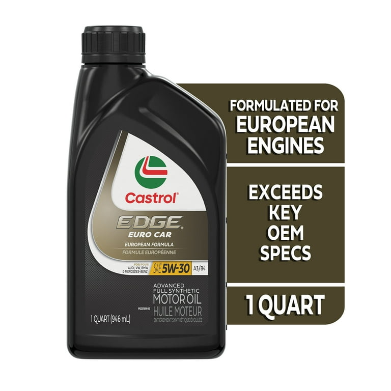 Castrol EDGE Euro 5W-30 A3/B4 Advanced Full Synthetic Motor Oil, 1