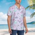 thumbnail image 6 of Uemuo Purple Butterfly Printed Regular Fit Short Sleeve Casual Hawaiian Shirt for Men,Aloha shirt,Tropical shirt,Floral print shirt,Vacation Beach shirt-X-Large, 6 of 9