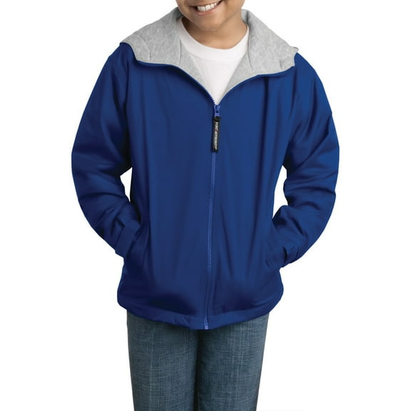 JustBlanks Youth Team Full Zip Jacket Water Resistant Nylon Outer Shell with Soft Polyester Lining Hooded Long Sleeve