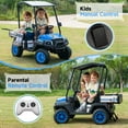 thumbnail image 5 of Rock Wheels 4 Seater 24V Ride On Toy Truck Golf Cart for Big Kids w/ Roof, Sun Shade, Storage Trunk, 4WD, Remote Control, LED Lights, Bluetooth & Music, 5 of 8