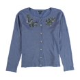thumbnail image 1 of Karen Scott Womens Embroidered Cardigan Sweater bluedenim XL, 1 of 2