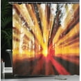 thumbnail image 4 of Ambesonne Nature Shower Curtain, Sunset in the Forest, 69"Wx84"L, Yellow Orange, 4 of 5