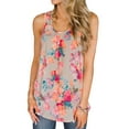 thumbnail image 5 of Women U Neck Floral Print Zipper Back Tank Top, 5 of 5
