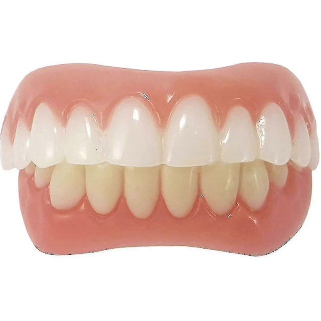 Upper And Lower Veneer Dentures For Women And Men Fake Teeth Natural Shade! Fix Your Smile At Home Within Minutes!-FPJ23