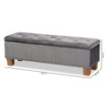 thumbnail image 3 of Bowery Hill Grey Velvet Upholstered Storage Ottoman Bench, 3 of 11