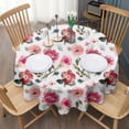 thumbnail image 3 of Pioneer Flower Floral Print Pattern Round Tablecloth 60"x60",Wrinkle Wipeable Table Cloth for Kitchen Dining Room Picnic Patio Party, 3 of 6
