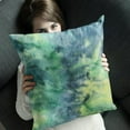 thumbnail image 3 of Plutus Green Yellow Blue Northern Lights Animal Faux Fur Luxury Throw Pillow - Double sided 16" x 16", 3 of 7
