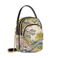 thumbnail image 7 of FORMRS Crossbody Bag for Women Quilted Travel Shoulder Cell Phone Purse with Chain Strap Handbag, Pink Floral Wave, 7 of 7