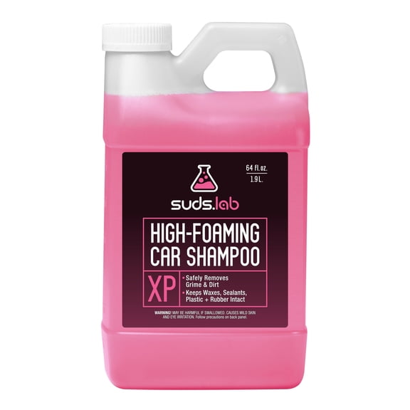 Suds Lab XP High Foaming Exterior Car Wash Shampoo, Effectively Removes Dirt and Grime, Use with Foam Cannon or Bucket Wash, 64 oz