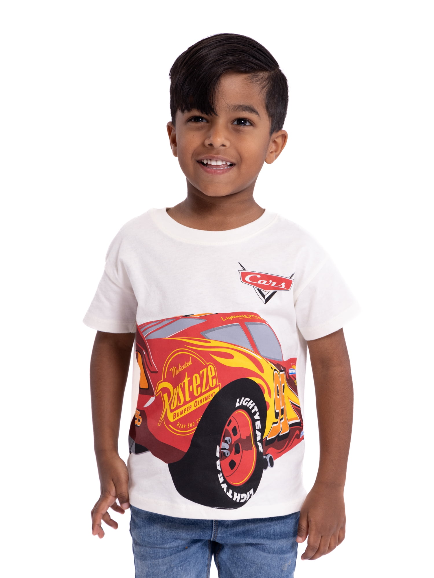 Disney Pixar Cars Toddler Graphic Crewneck Tee with Short Sleeves, Sizes 12M-5T