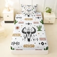 thumbnail image 3 of Erosebridal Tropical Botanical Cactus Twin Sheet Sets,Retro Boho Bull Skull Bedding For Aztec Lover 3 Pieces, 3 of 6