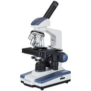 AmScope 40X-1600X LED Monocular Compound Microscope with Double-layer Mechanical Stage New