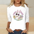 thumbnail image 5 of Levmjia Women's Easter Bunny T Shirt 3/4 Sleeve Crewneck Casual Loose Fit Spring Summer Top Graphic Tee Cute Rabbit Shirt, 5 of 5