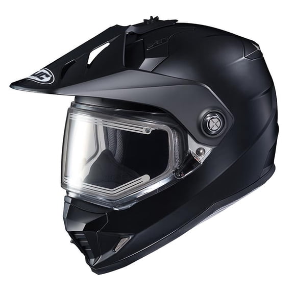 HJC DS-X1 Semi-Flat snowmobile helmet with Electric Shield (Small, Semi Flat Black)