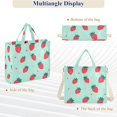 thumbnail image 6 of FORMRS Womens Corduroy Tote Bag Crossbody Shoulder Handbag with Pocket, Green Strawberry, 6 of 7