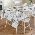 thumbnail image 4 of Black Dandelion Rectangle Tablecloth, Spring Country Modern Minimalist Flower Waterproof & StainResistant Tablecloth, Washable Oil-proof Table Cover for Dining/Party/Wedding/Camping/Buffet 54x108 In, 4 of 9