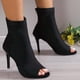 thumbnail image 2 of NECHOLOGY Botas Mujer Adulto Femenino Zapatos Botines de mujer Zapatos de mujer Botas de de pescado de moda Botas de de pescado de punta abierta transpirables de tacón (Black, 8.5), 2 of 7
