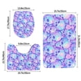 thumbnail image 2 of Bathroom Rugs Sets 3 Piece - pink blue Skull daisy Absorbent Non Slip Bath Mats, U-Shape Toilet Lid Cover, Contour Mat, Soft Washable Shower Mats Bath Rug Mat for Bathroom Tub Toilet, 2 of 7