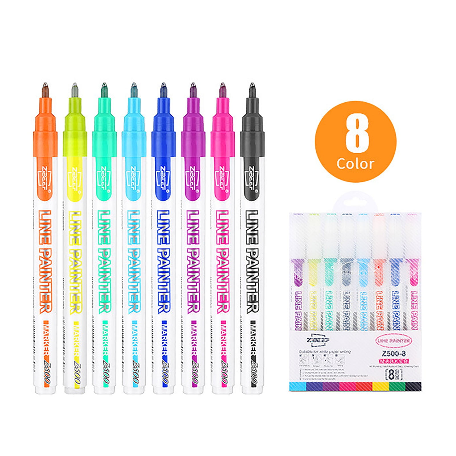 Airpow Fine Point Pen 12 Color Double Line Pen Flash Pen Set Outline Pen  4Ml Colorful Pens Smooth Writing, Retractable, Waterproof, Fading