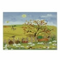 thumbnail image 1 of Fall Cutting Board, Rural Scenery with Sun Butterflies Birds and Daisies on Field Concept, Decorative Tempered Glass Cutting and Serving Board, Small Size, Multicolor, by Ambesonne, 1 of 1