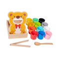 thumbnail image 4 of Juguete de madera para comer, juguetes educativos, juguetes sensoriales, juguete para niños pequeños con cuchara. Vasos de 8 colores, 4 of 9