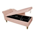 thumbnail image 4 of Modern Pink Chair For Living Room - Construction Materials Chaise Soft Fabric & Style, 4 of 5