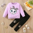 thumbnail image 2 of Caqnni Toddler Baby Girl Fall Winter Clothes Long Sleeve Sweatshirt Tops Pants / Skirt Football Outfits Set Toddler Girl Outfit,2-3 Years, 2 of 5