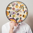 thumbnail image 6 of Yayeee Wall Clock Battery Operated 9.5" Silent Quartz Non-Ticking for Living Room Decor, Beige Retro Rainbow, 6 of 8