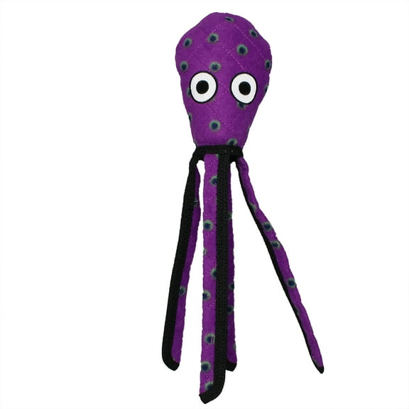 Tuffy Ocean Creature Squid Purple Durable Plush Squeaky Dog Toy