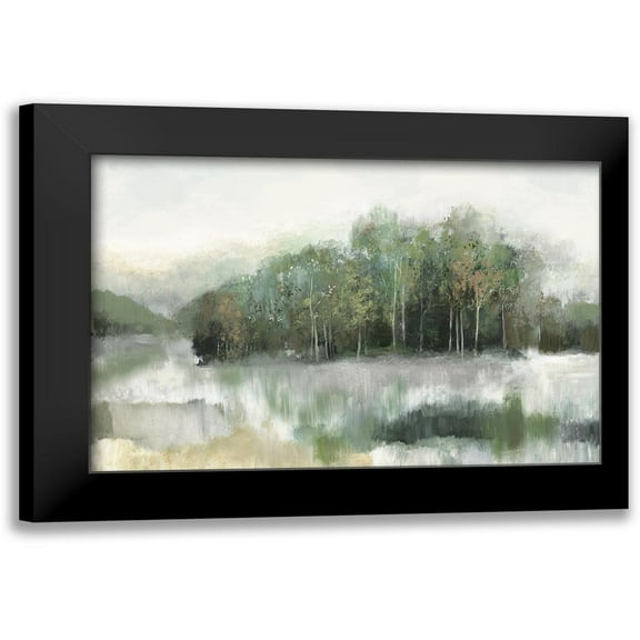 Pearce, Allison 14x11 Black Modern Framed Museum Art Print Titled - Green Forest Reflection
