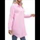 thumbnail image 3 of Vestido Camisero Informal para Mujer, Cuello en V, Botones, Larga, Holgado, Minivestido Rosa L, 3 of 8