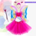 thumbnail image 4 of Regalo del día del niño Alas de ángel para niños Alas de mariposa de doble capa Medias de seda coloridas Juego de alas de mariposa, 4 of 4