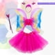 thumbnail image 3 of Regalo del día del niño Alas de ángel para niños Alas de mariposa de doble capa Medias de seda coloridas Juego de alas de mariposa, 3 of 4